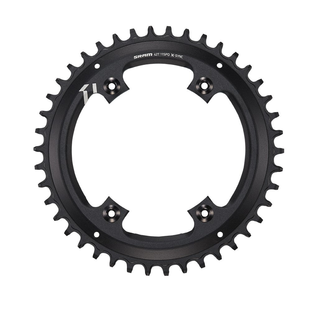 SRAM Chain Ring X-Sync 44 Tooth, 11 Speed Apex 1 Asymmetric 110 BCD Aluminium Black BB30 or GXP