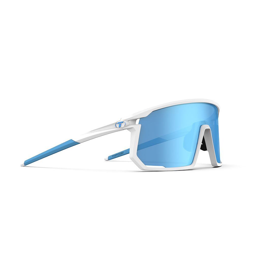 Tifosi Moab Sunglasses Matte White with Clarion Blue AC Red and Clear Lens

