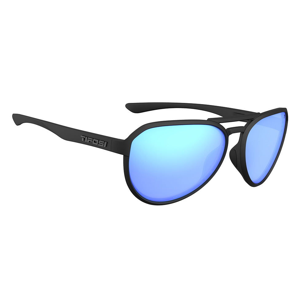 Tifosi Selca Sunglasses BlackOut with Sky Blue Mirror Polarized Lens
