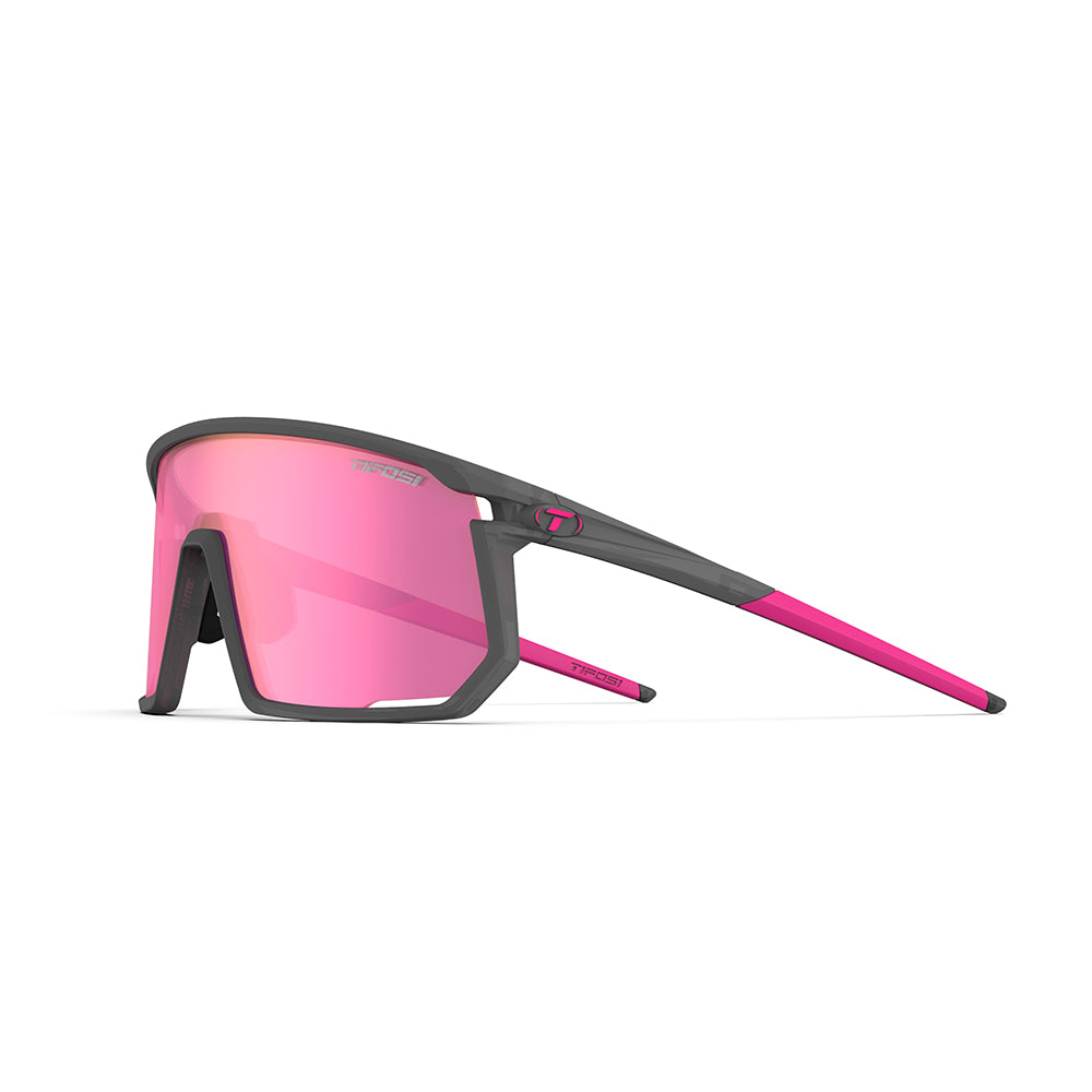 Tifosi Moab Sunglasses Satin Vapor with Clarion Sunset Pink AC Red and Clear Lens
