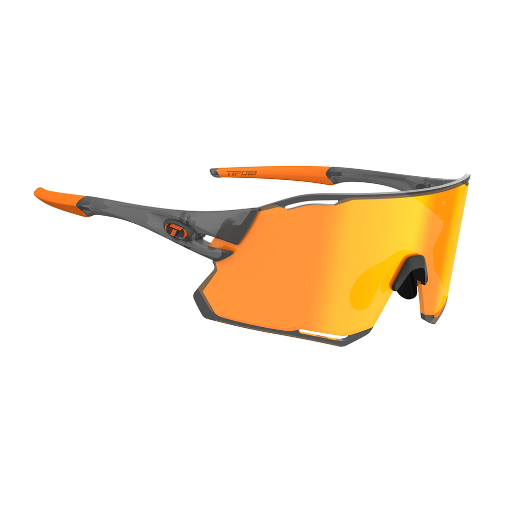 Tifosi Rail Race Sunglasses Satin Vapor with Clarion Orange and Clear Lens
