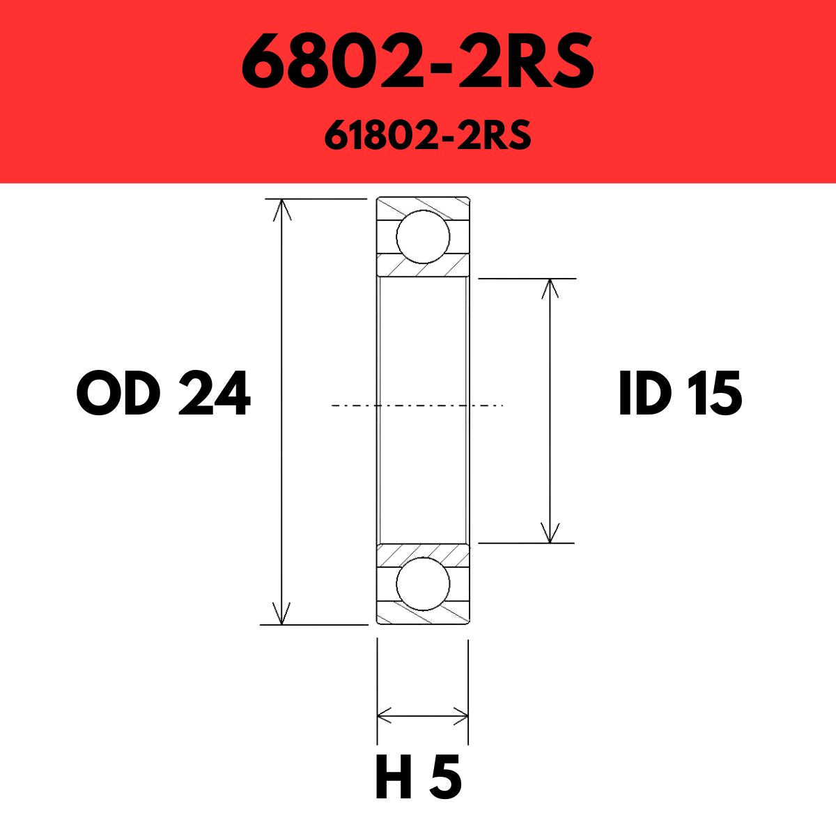 STAN'S NOTUBES - 6802-2RS / 61802-2RS RADIAL SEALED BEARING