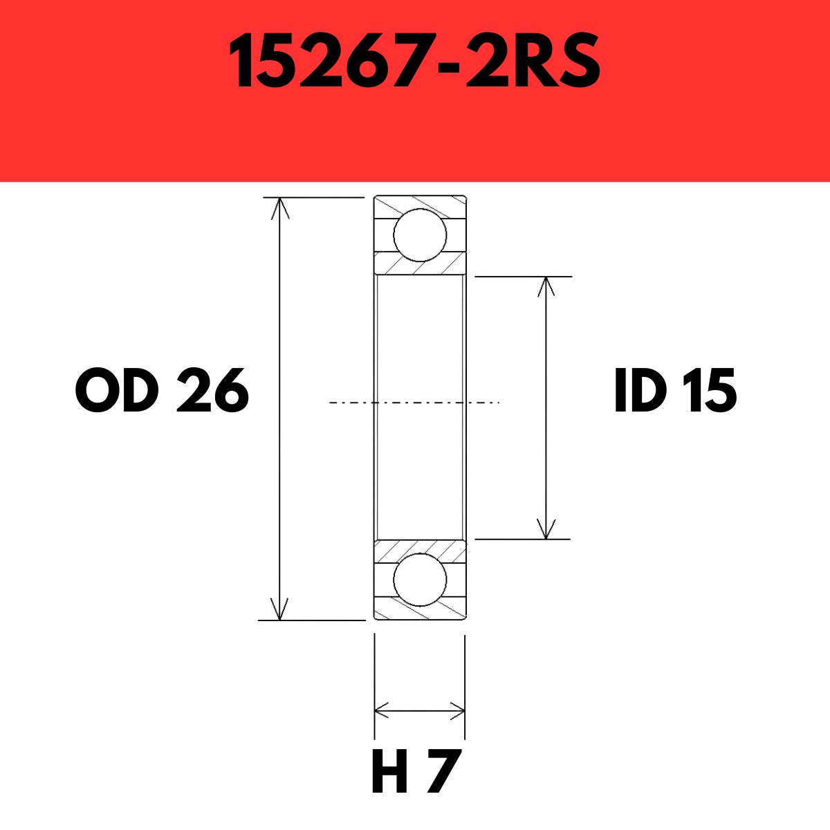 STAN'S NOTUBES - 15267-2RS RADIAL SEALED BEARING