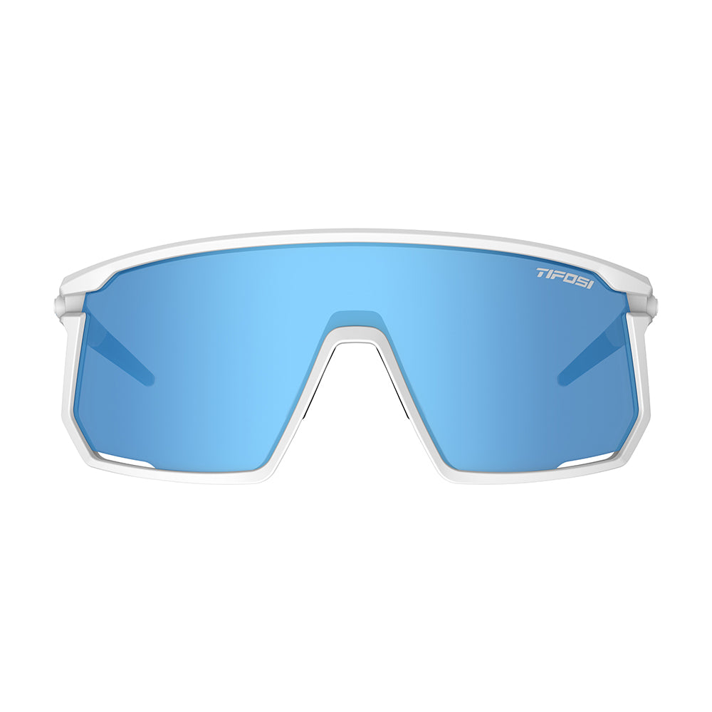 Tifosi Moab Sunglasses Matte White with Clarion Blue AC Red and Clear Lens
