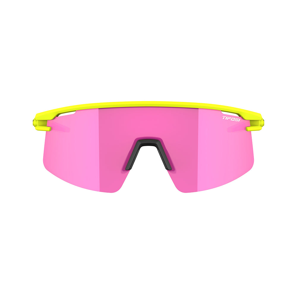 Tifosi Moab Lite Sunglasses Speed Yellow with Clarion Sunset Pink AC Red and Clear Lens
