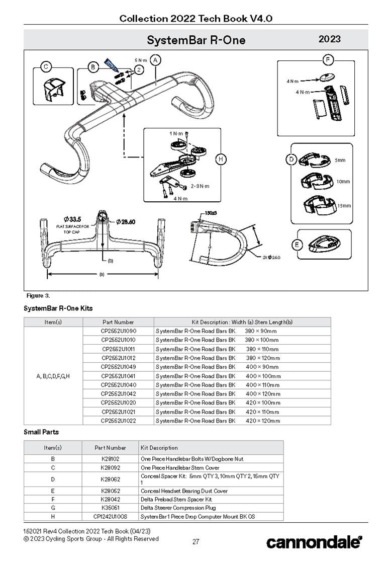 Cannondale SystemBar R-One Spares – Vanquish cycles