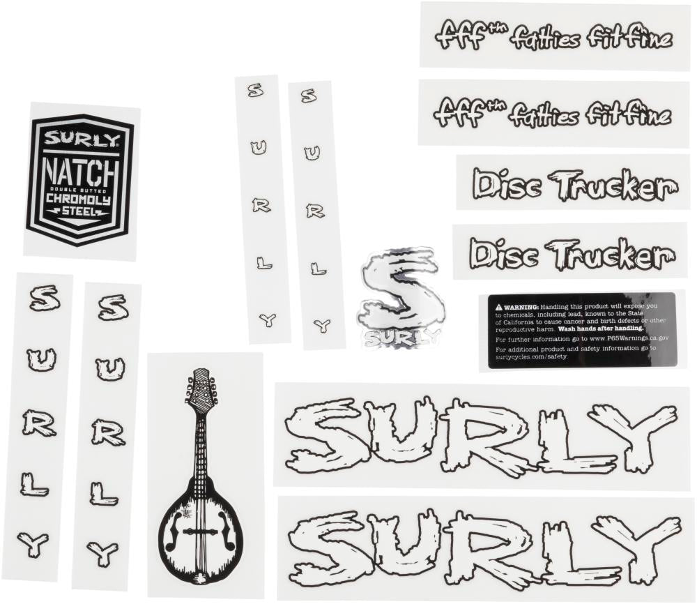 Surly Disc Trucker Decal Set White