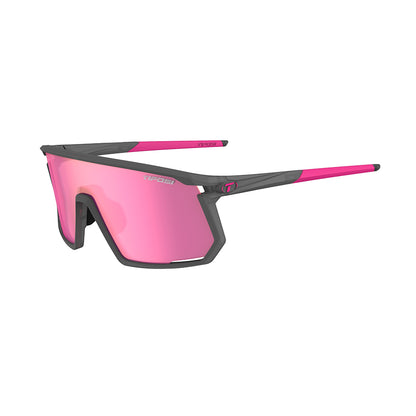 Tifosi Moab Sunglasses Satin Vapor with Clarion Sunset Pink AC Red and Clear Lens
