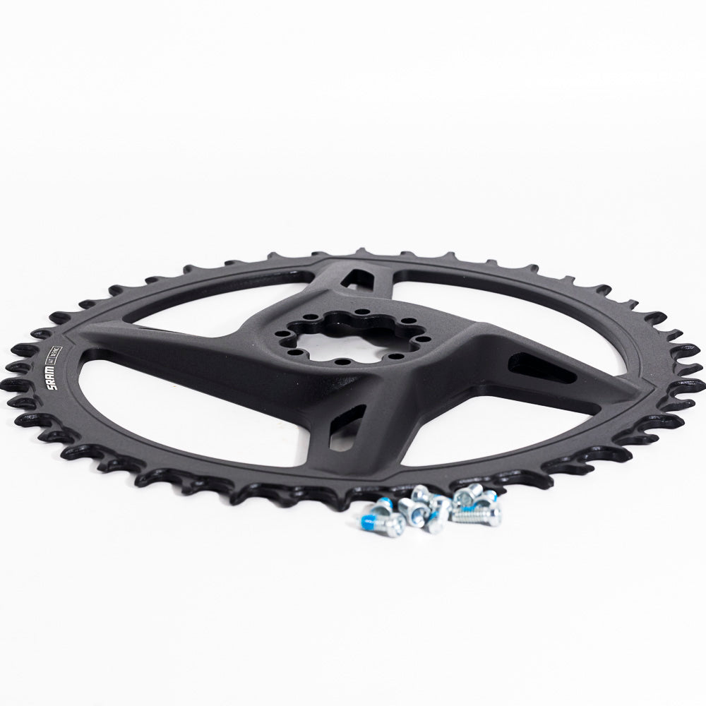 SRAM Chain Ring Road 44 Tooth Direct Mount X-Sync 6.5mm Offset - Black (Rival E1) Including 8 Chainring Bolts