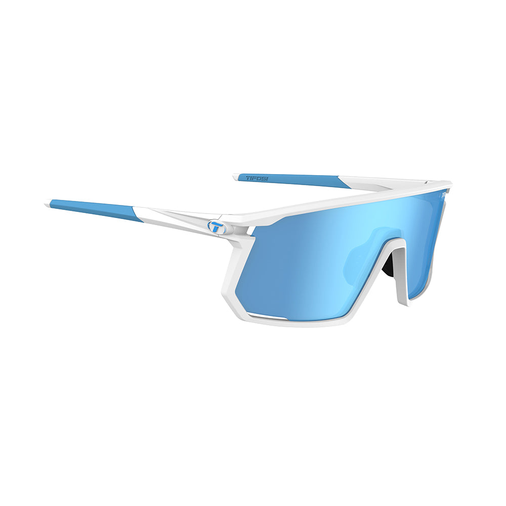 Tifosi Moab Sunglasses Matte White with Clarion Blue AC Red and Clear Lens
