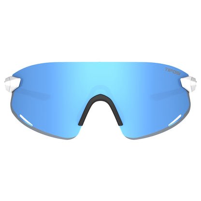 Tifosi Vogel XC Sunglasses Satin Clear with Sky Blue Mirror Lens
