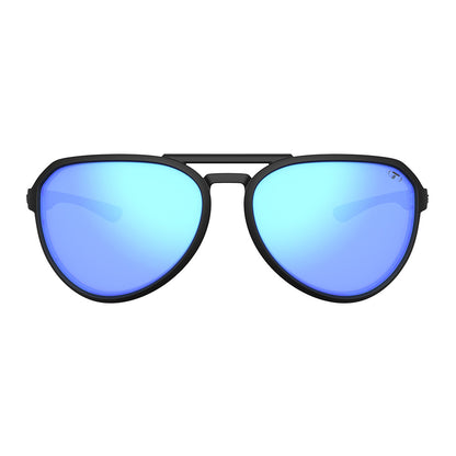 Tifosi Selca Sunglasses BlackOut with Sky Blue Mirror Polarized Lens
