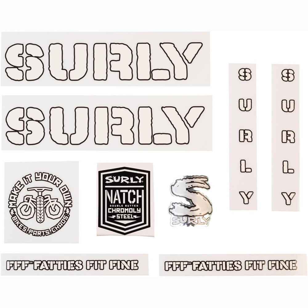 Surly Overspray Decal Set White 
