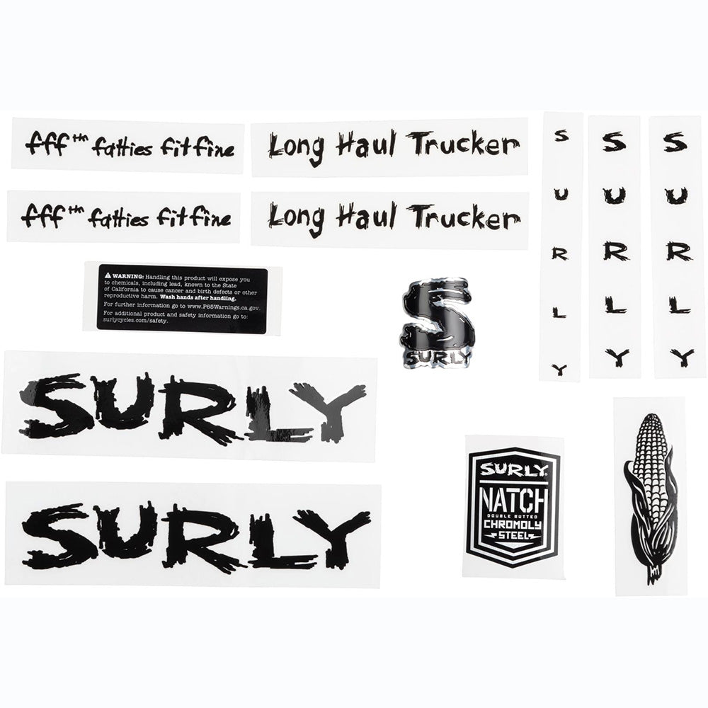 Surly Long Haul Trucker Frame Decal Set Black 
