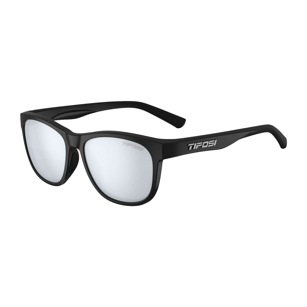 Tifosi Swank Satin Black, Smoke Bright Blue Lens