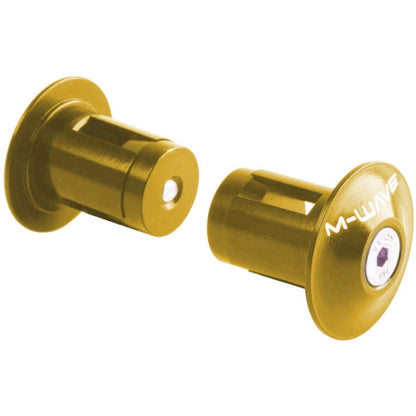 M-Wave Alloy Bar End Plugs Gold - Thumbnail