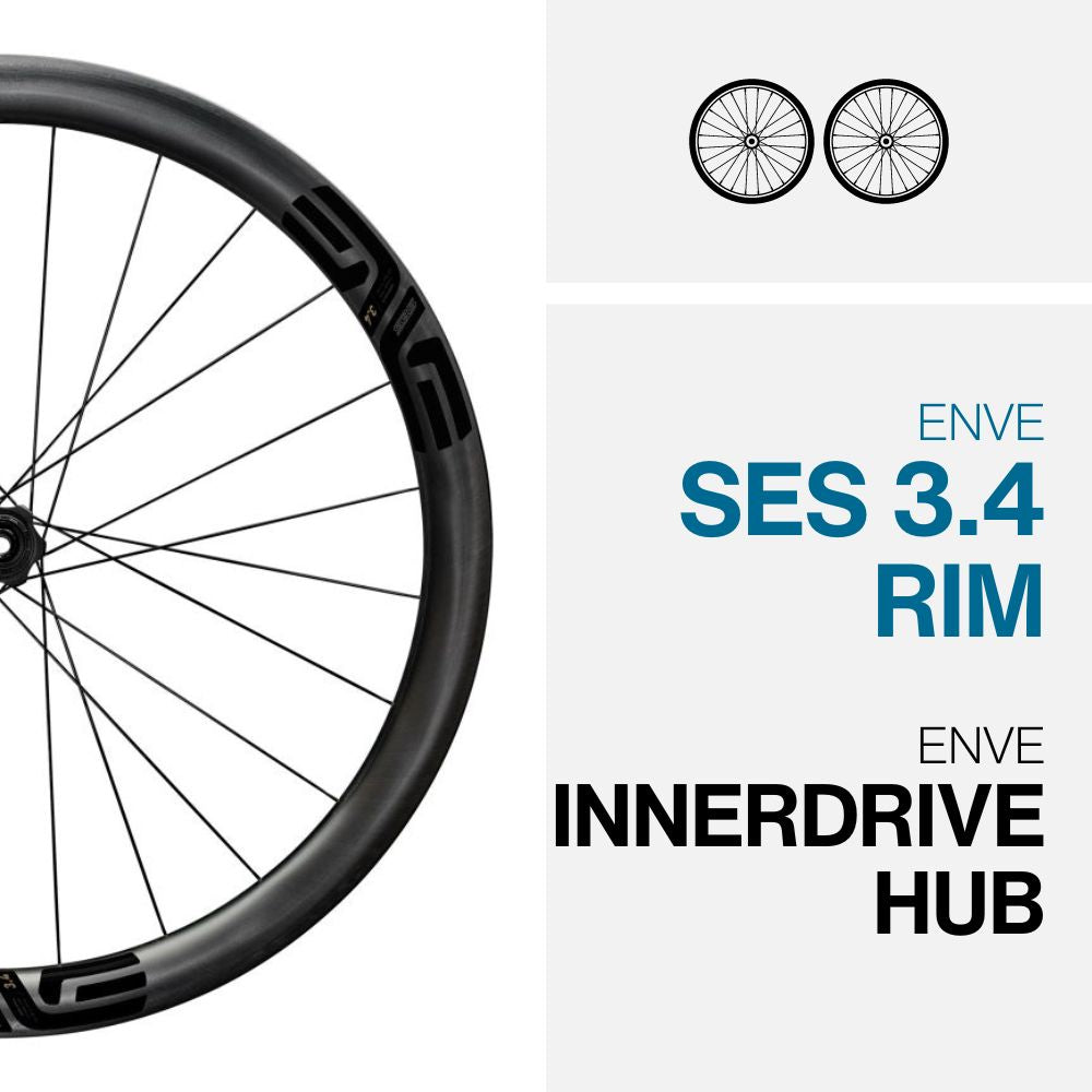 ENVE SES 3.4 ON INNERDRIVE FRONT REAR WHEELS Vanquish cycles