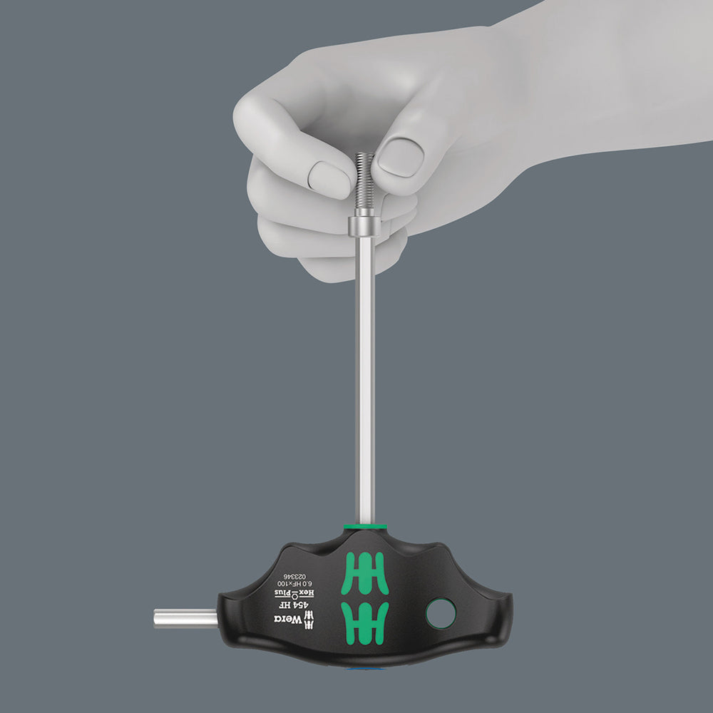 A resilient ball ensures the hexagon socket screw to be clamped on the tool tip. Especially helpful in hard to reach areas where you can not use your other hand to hold the screw.