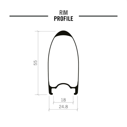 VISION - METRON 3 SPOKE CARBON CLINCHER FRONT WHEEL