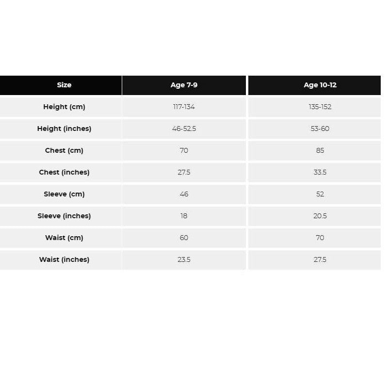 Proviz Nightrider Children's Fleece Size Chart