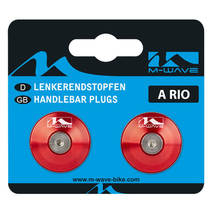 M-Wave Alloy Bar End Plugs Red - Packaging