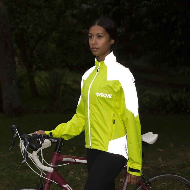Proviz Nightrider 2.0 Women's Cycling Jacket Yellow - Nighttime