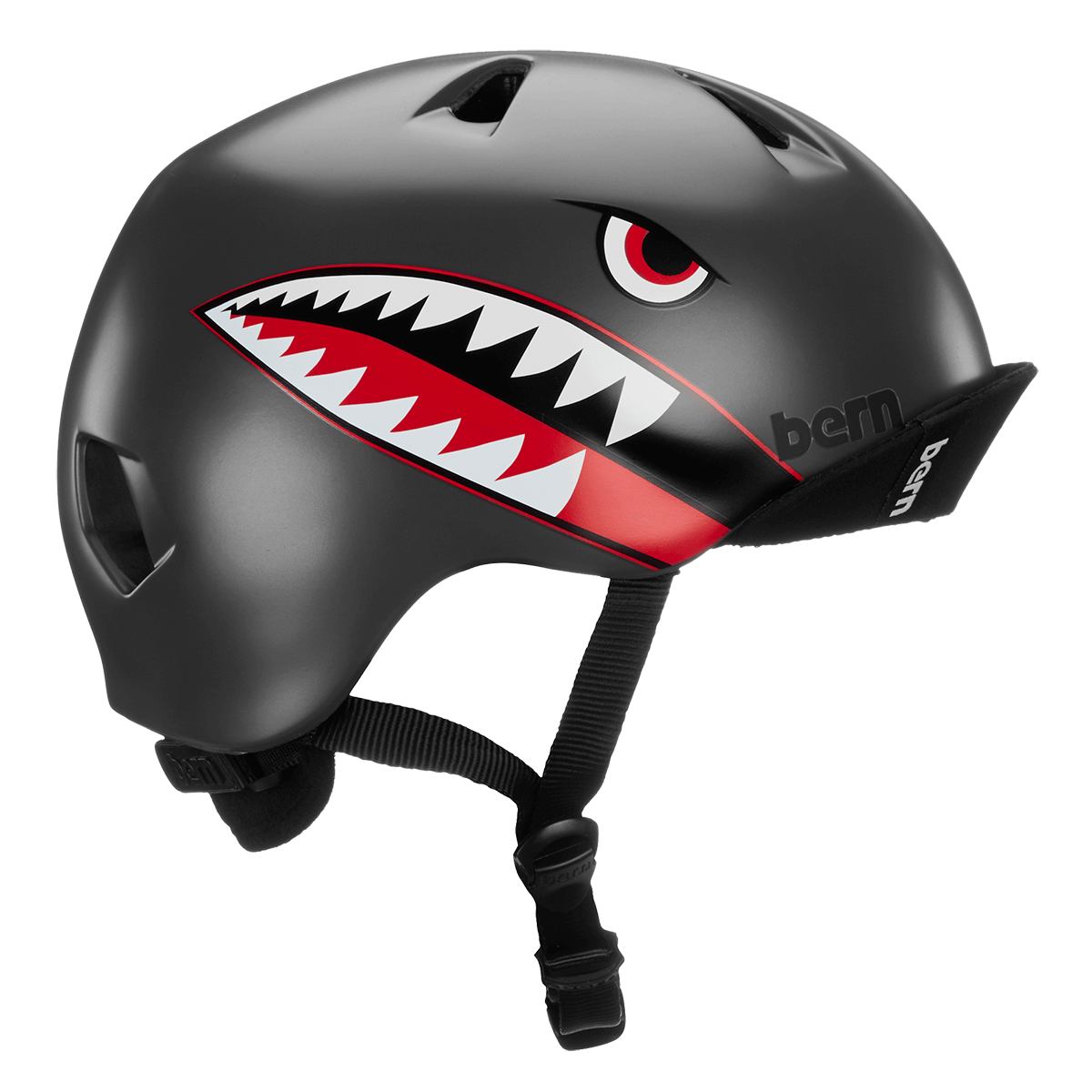 Bern Nino Satin Grey Flying Tiger w/ Flip Visor