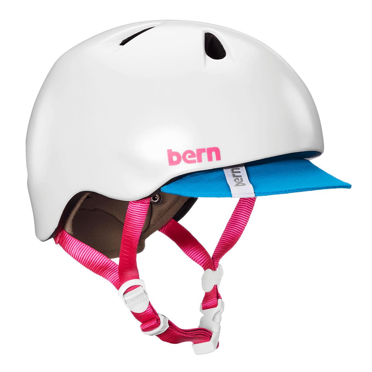 Bern Nina Satin White w/ Flip Visor