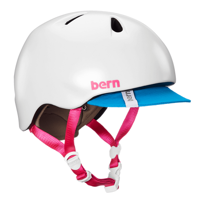 Bern Nina Satin White w/ Flip Visor